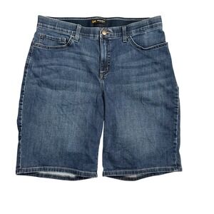 Lee Regular Fit Mid Rise Denim Shorts Women Size 14 Medium Blue Wash